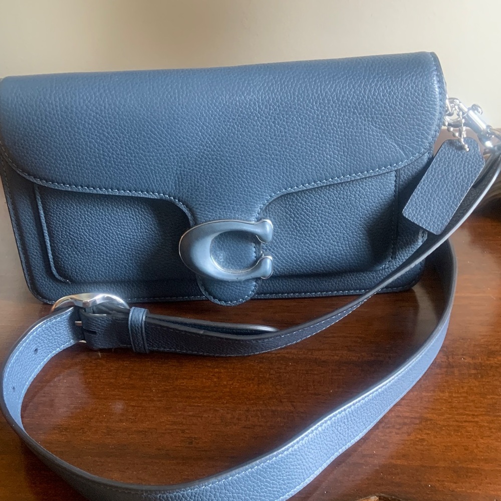 Coach Leather Denim blue Women's Bag